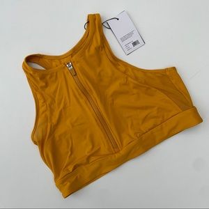 Knix High Energy Swim Bikini Top Mustard